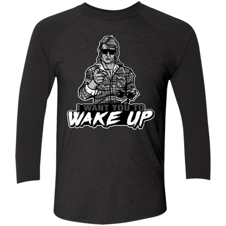 T-Shirts Vintage Black/Vintage Black / X-Small Wake Up Triblend 3/4 Sleeve