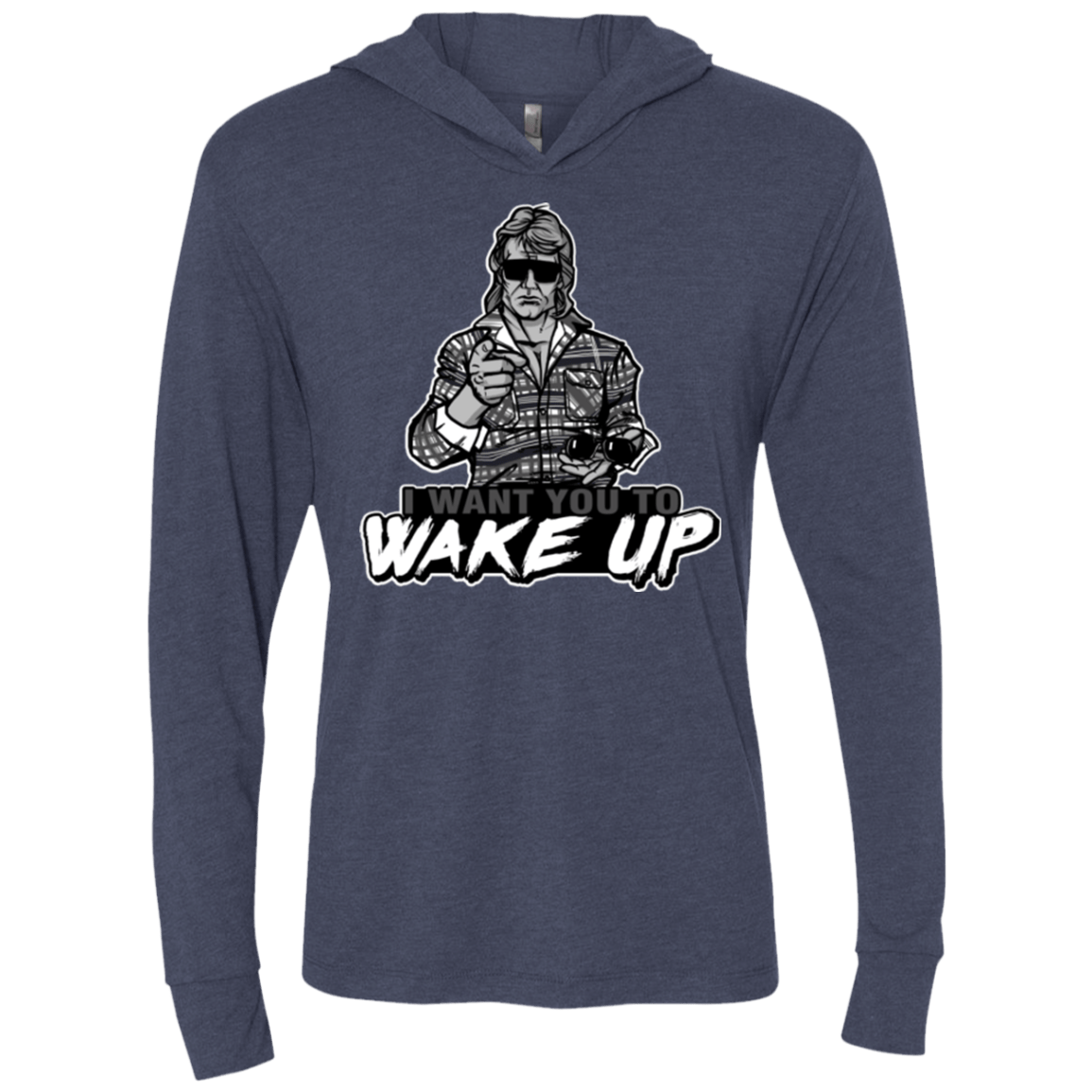 T-Shirts Vintage Navy / X-Small Wake Up Triblend Long Sleeve Hoodie Tee