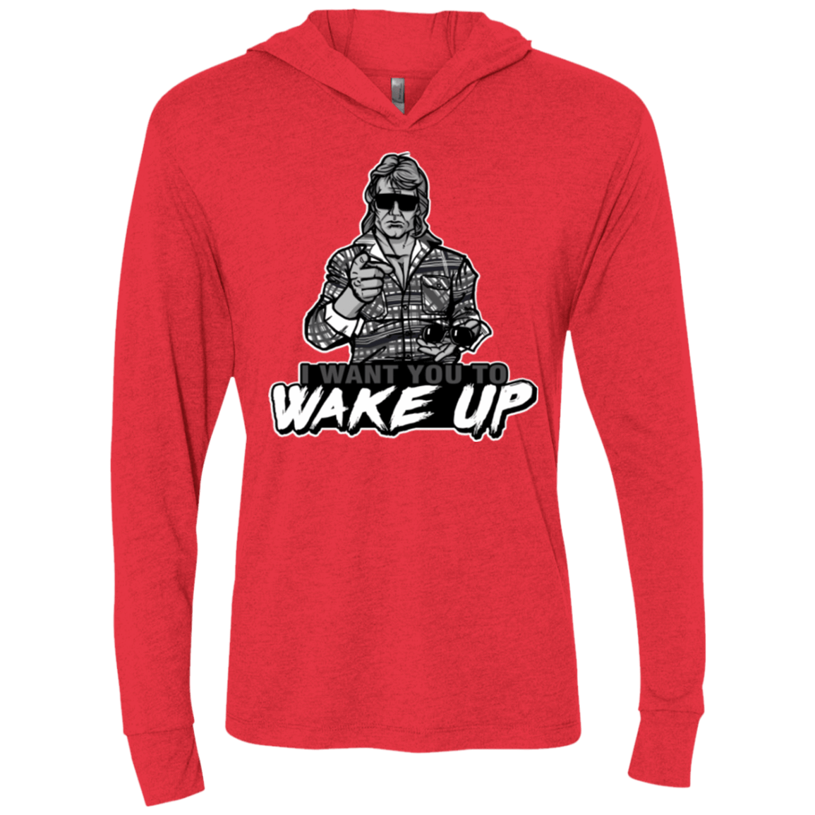 T-Shirts Vintage Red / X-Small Wake Up Triblend Long Sleeve Hoodie Tee