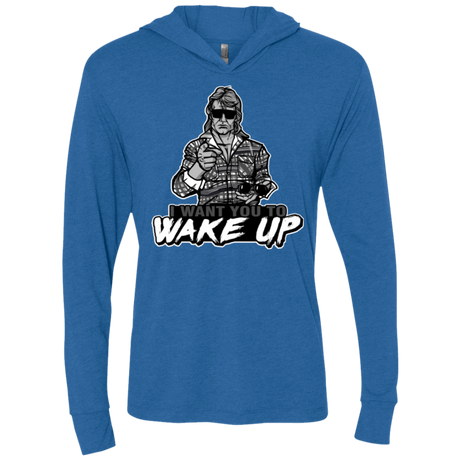 T-Shirts Vintage Royal / X-Small Wake Up Triblend Long Sleeve Hoodie Tee