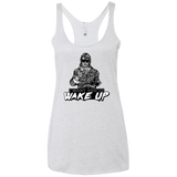 T-Shirts Heather White / X-Small Wake Up Women's Triblend Racerback Tank