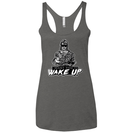 T-Shirts Premium Heather / X-Small Wake Up Women's Triblend Racerback Tank