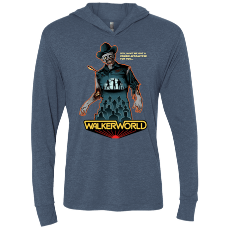 T-Shirts Indigo / X-Small Walker World Triblend Long Sleeve Hoodie Tee
