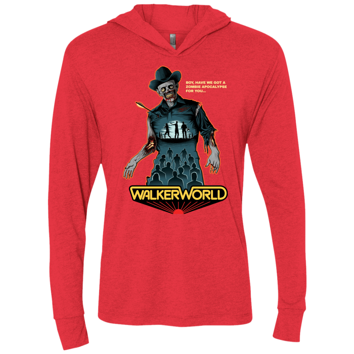 T-Shirts Vintage Red / X-Small Walker World Triblend Long Sleeve Hoodie Tee