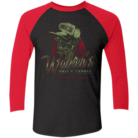 T-Shirts Vintage Black/Vintage Red / X-Small Walkers Bait & Tackle Men's Triblend 3/4 Sleeve