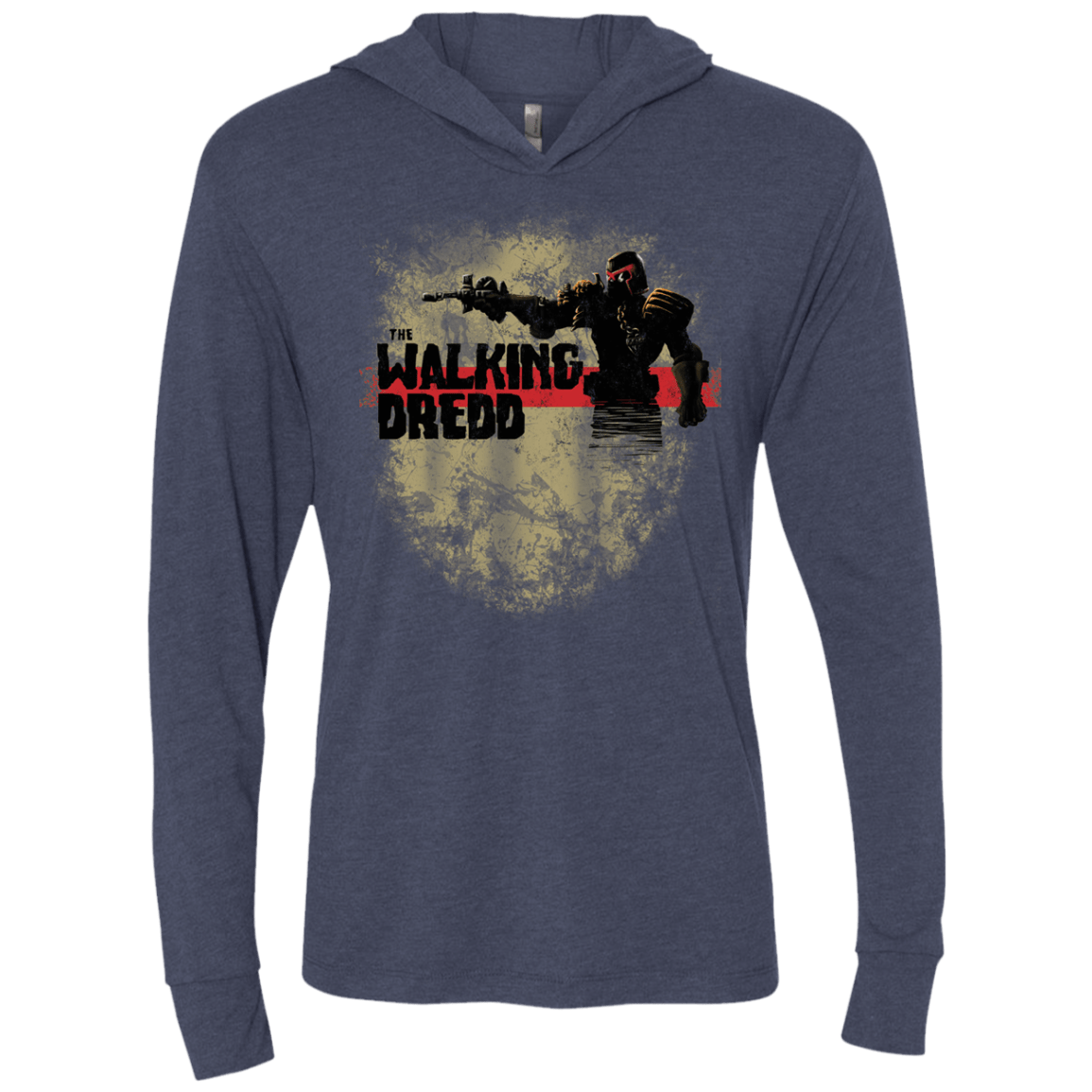 T-Shirts Vintage Navy / X-Small Walking Dredd Triblend Long Sleeve Hoodie Tee