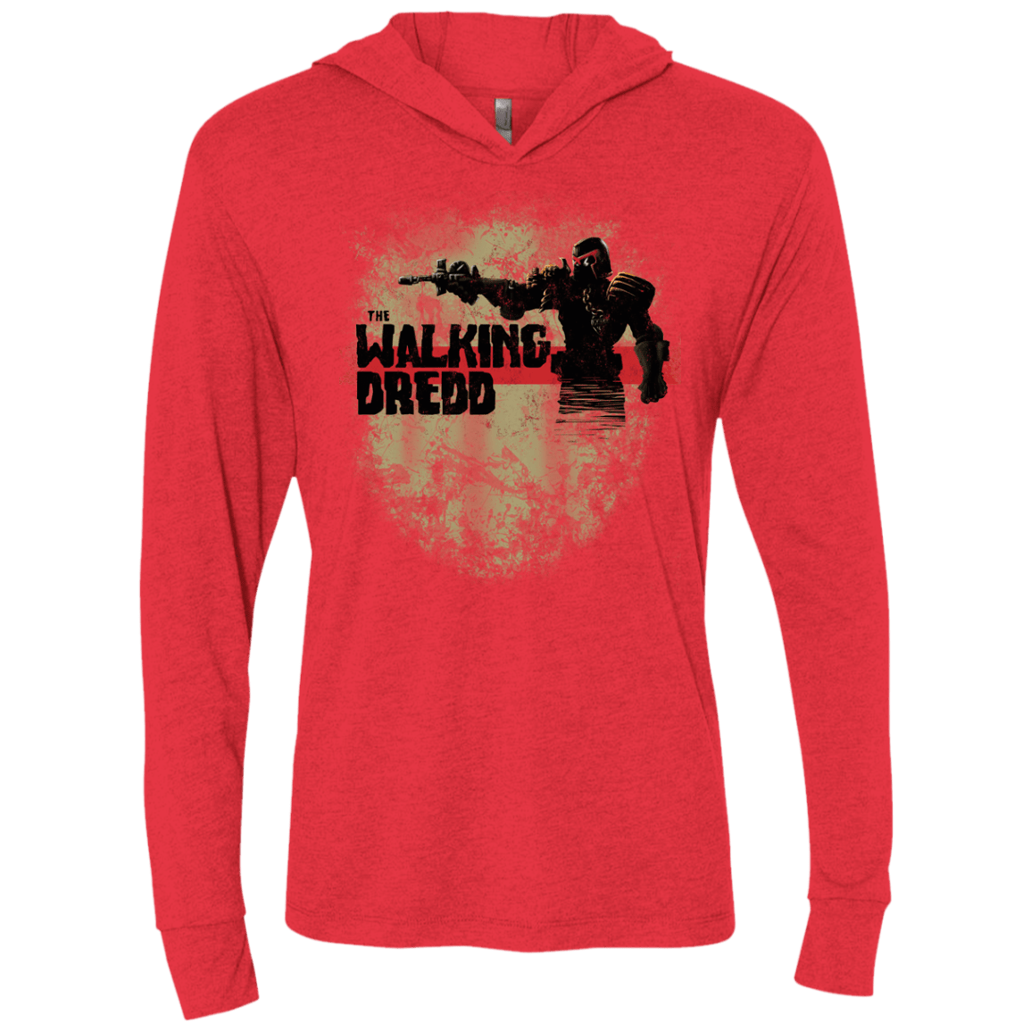 T-Shirts Vintage Red / X-Small Walking Dredd Triblend Long Sleeve Hoodie Tee