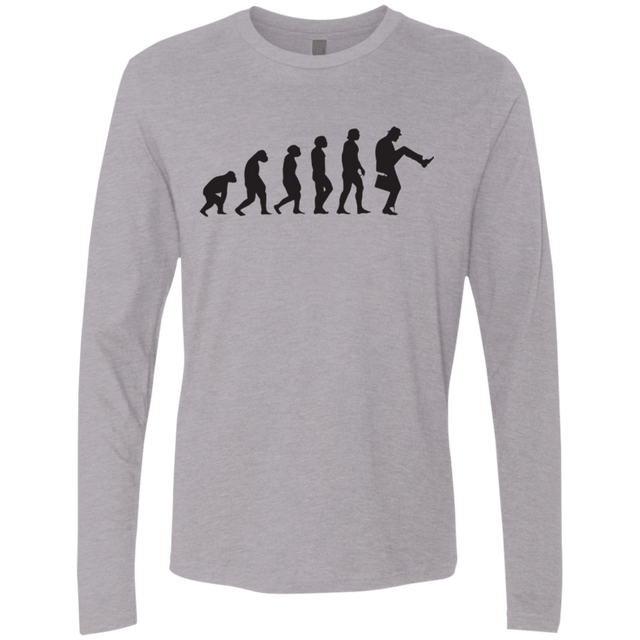 T-Shirts Heather Grey / Small Walking Evolution Men's Premium Long Sleeve