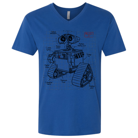 T-Shirts Royal / X-Small WALL-E Plan Men's Premium V-Neck