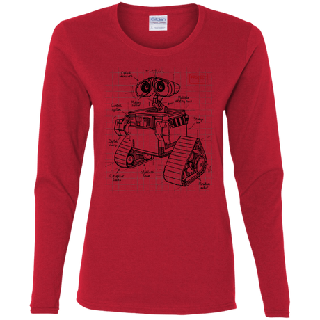 T-Shirts Red / S WALL-E Plan Women's Long Sleeve T-Shirt