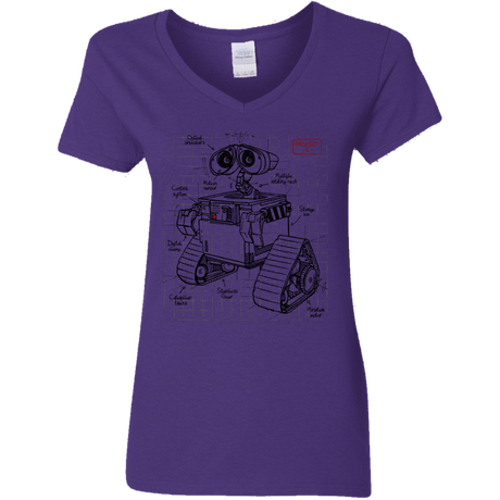 T-Shirts Purple / S WALL-E Plan Women's V-Neck T-Shirt