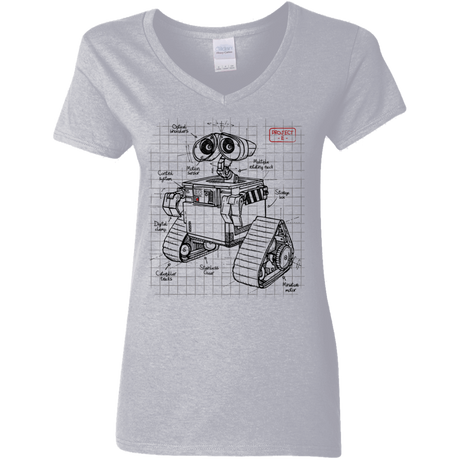 T-Shirts Sport Grey / S WALL-E Plan Women's V-Neck T-Shirt