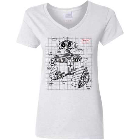 T-Shirts White / S WALL-E Plan Women's V-Neck T-Shirt