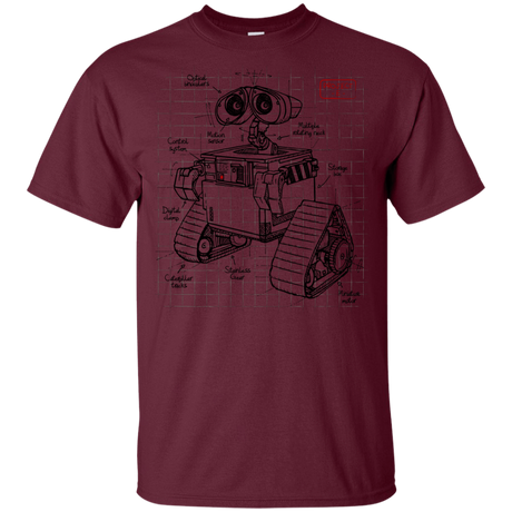 T-Shirts Maroon / YXS WALL-E Plan Youth T-Shirt