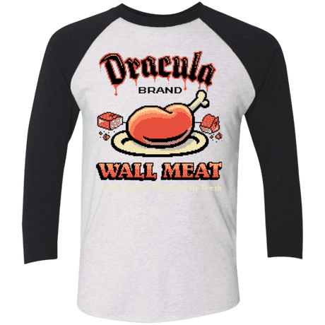 T-Shirts Heather White/Vintage Black / X-Small Wall Meat Men's Triblend 3/4 Sleeve