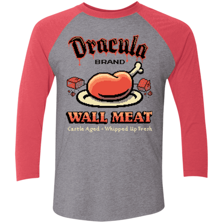 T-Shirts Premium Heather/ Vintage Red / X-Small Wall Meat Men's Triblend 3/4 Sleeve