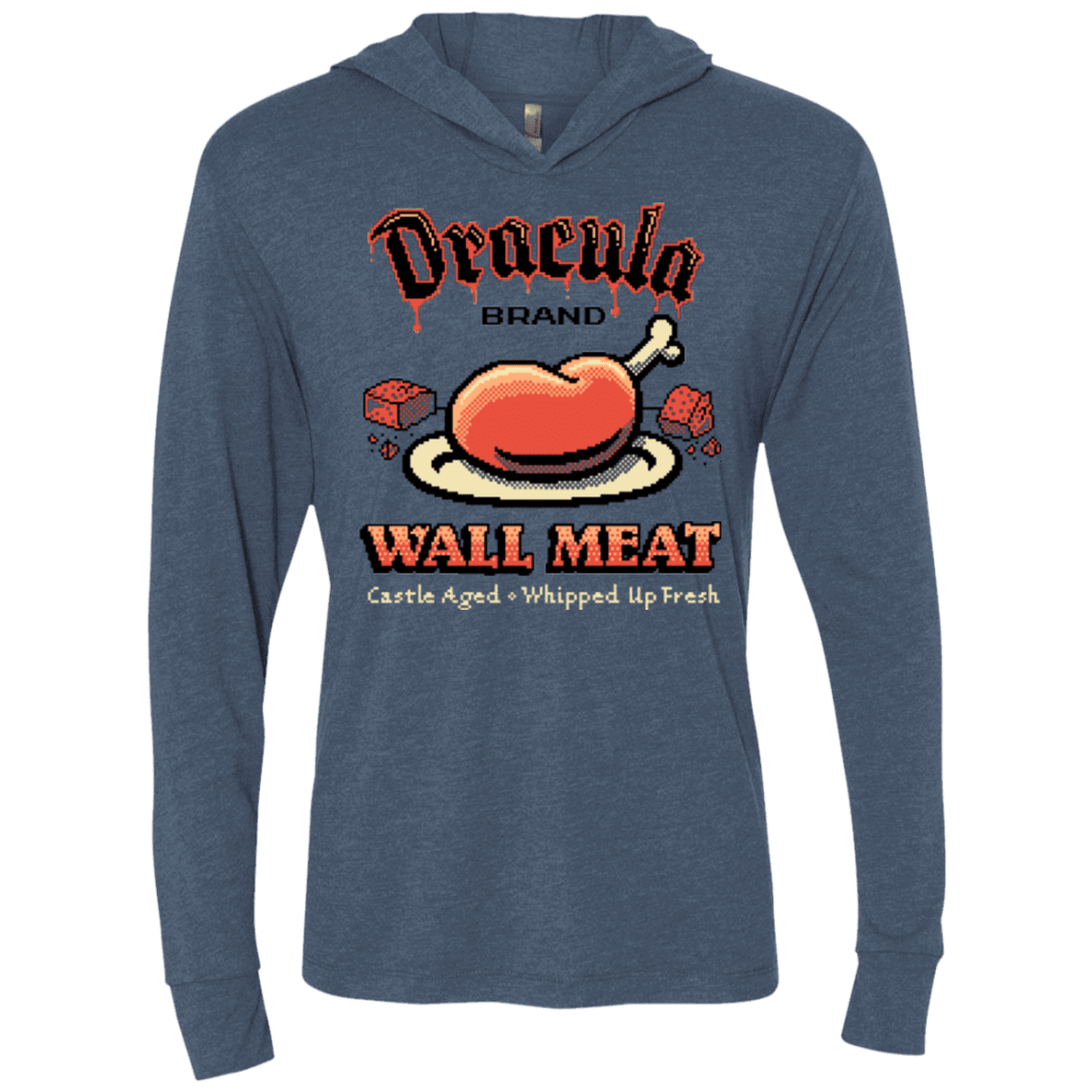 T-Shirts Indigo / X-Small Wall Meat Triblend Long Sleeve Hoodie Tee