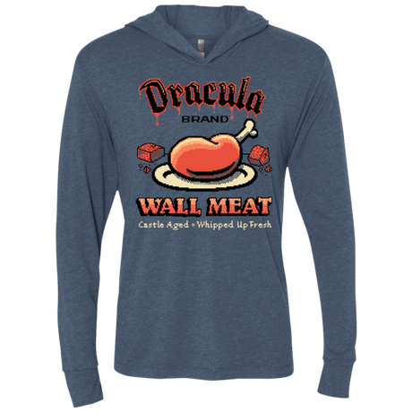 T-Shirts Indigo / X-Small Wall Meat Triblend Long Sleeve Hoodie Tee