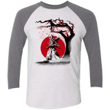T-Shirts Heather White/Premium Heather / X-Small wandering samurai Men's Triblend 3/4 Sleeve