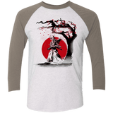 T-Shirts Heather White/Vintage Grey / X-Small wandering samurai Men's Triblend 3/4 Sleeve