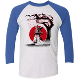 T-Shirts Heather White/Vintage Royal / X-Small wandering samurai Men's Triblend 3/4 Sleeve