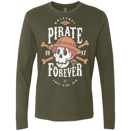 T-Shirts Military Green / Small Wanted Pirate Forever Men's Premium Long Sleeve