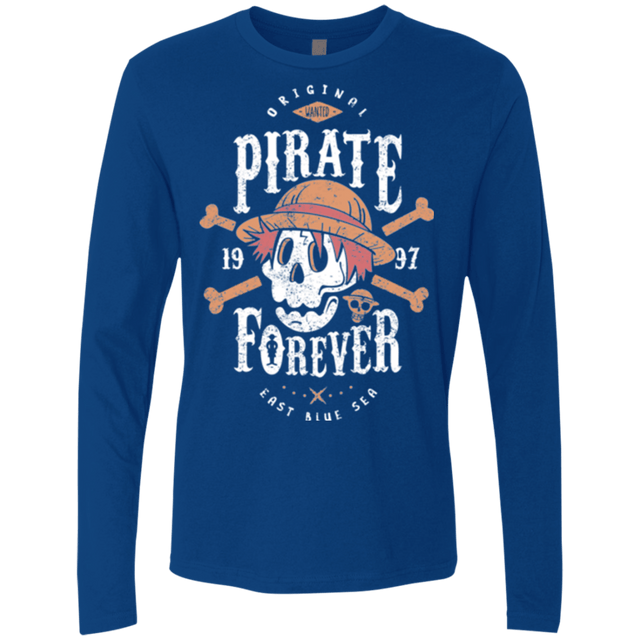 T-Shirts Royal / Small Wanted Pirate Forever Men's Premium Long Sleeve