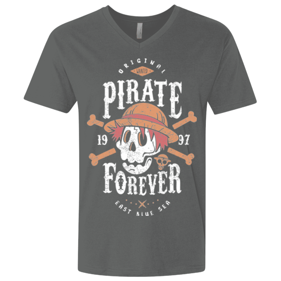 T-Shirts Heavy Metal / X-Small Wanted Pirate Forever Men's Premium V-Neck