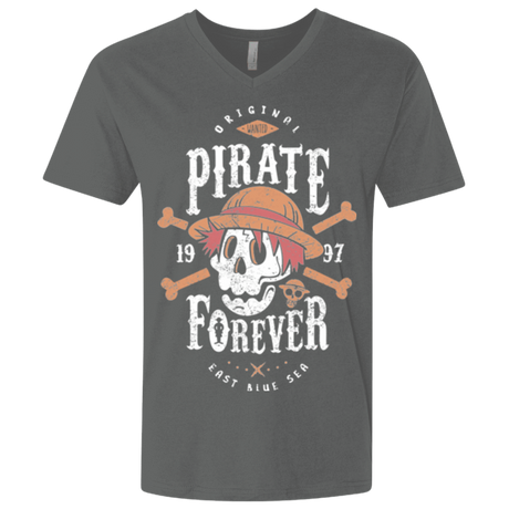 T-Shirts Heavy Metal / X-Small Wanted Pirate Forever Men's Premium V-Neck