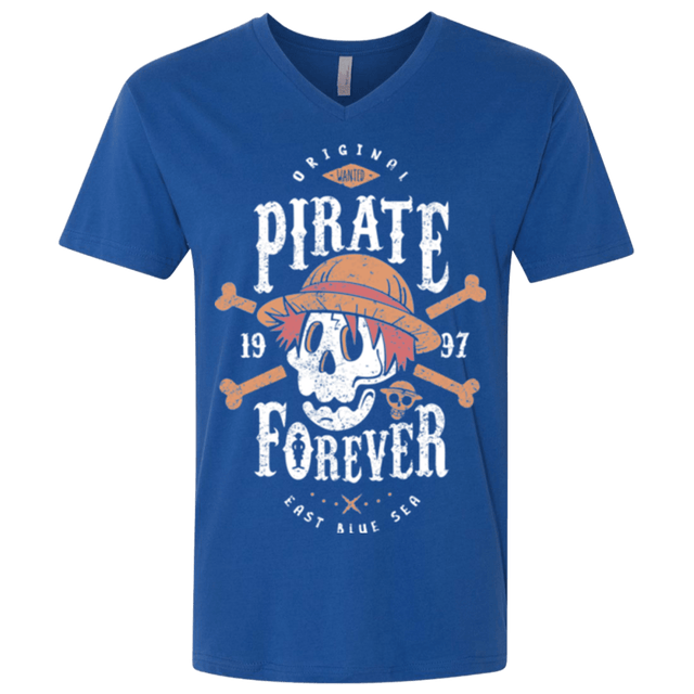 T-Shirts Royal / X-Small Wanted Pirate Forever Men's Premium V-Neck
