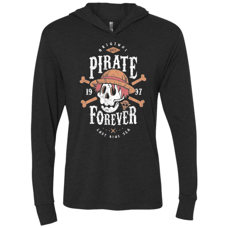 T-Shirts Vintage Black / X-Small Wanted Pirate Forever Triblend Long Sleeve Hoodie Tee