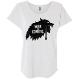 T-Shirts Heather White / X-Small War is Coming Triblend Dolman Sleeve