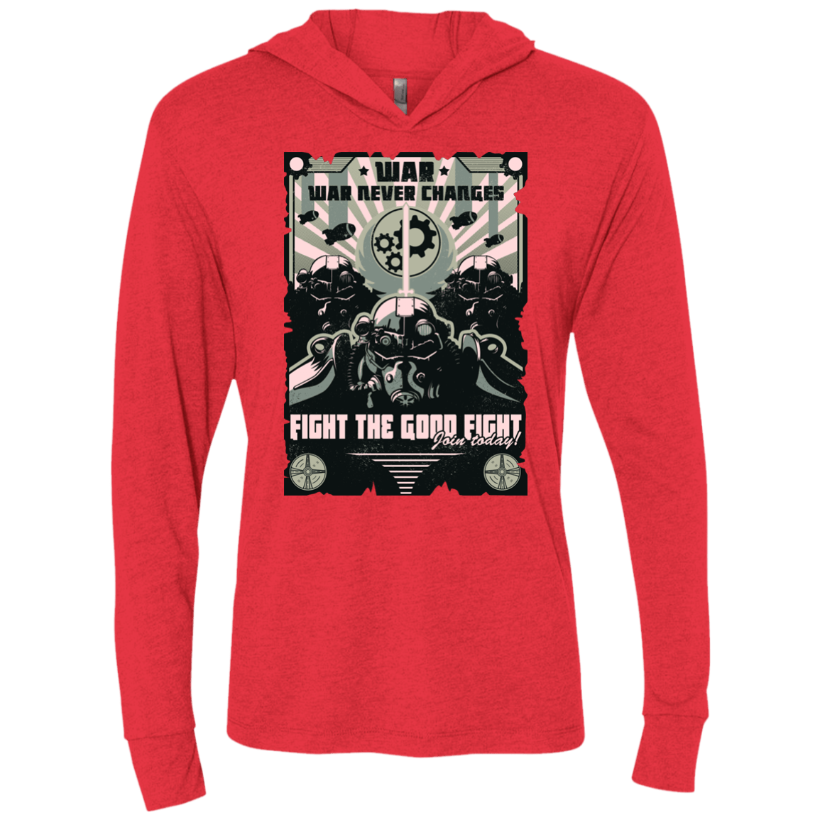 War Never Changes Triblend Long Sleeve Hoodie Tee