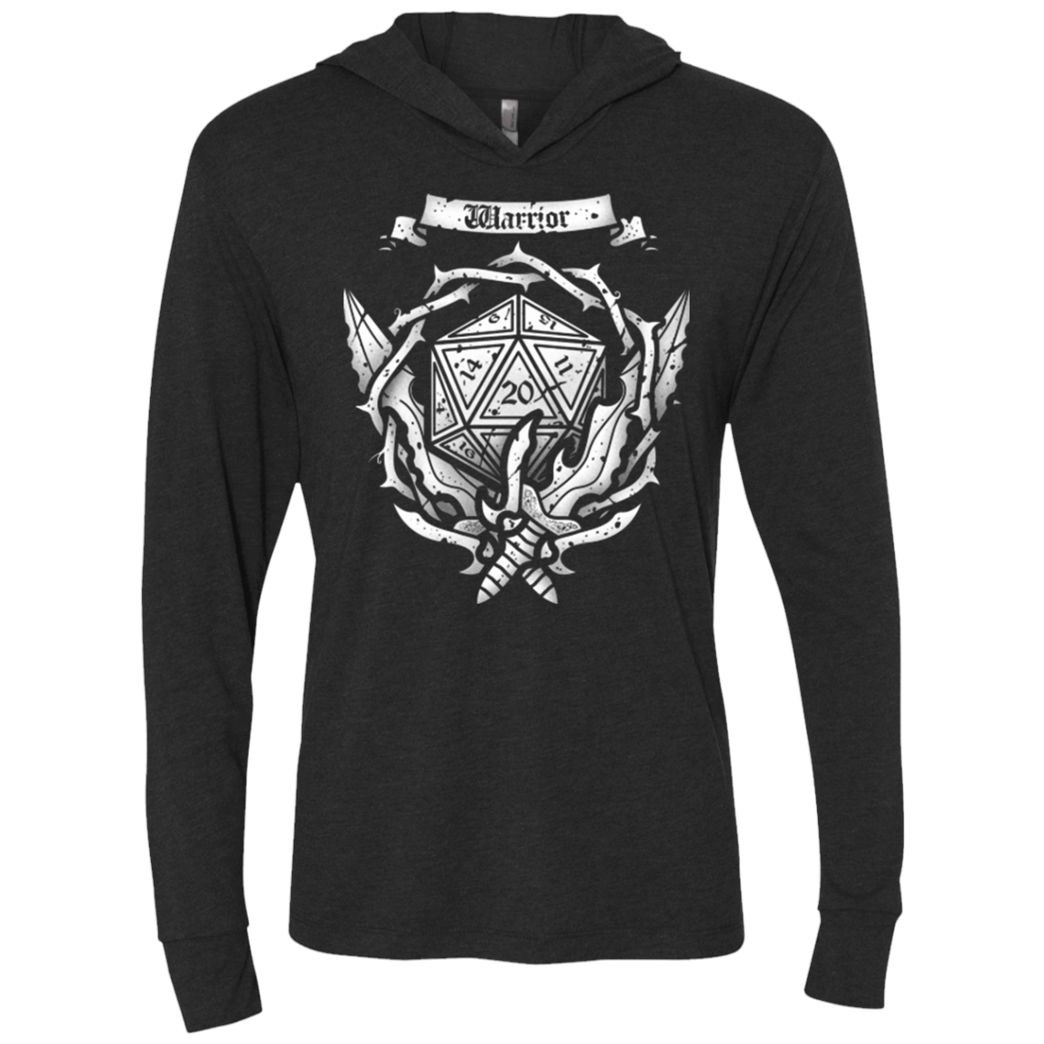 T-Shirts Vintage Black / X-Small WARRIOR CREST Triblend Long Sleeve Hoodie Tee