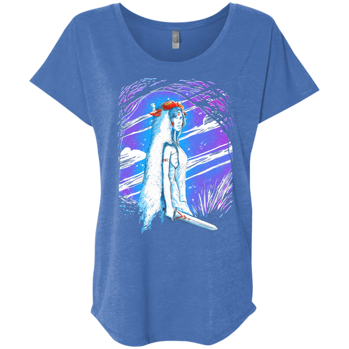T-Shirts Vintage Royal / X-Small Warrior Princess Triblend Dolman Sleeve