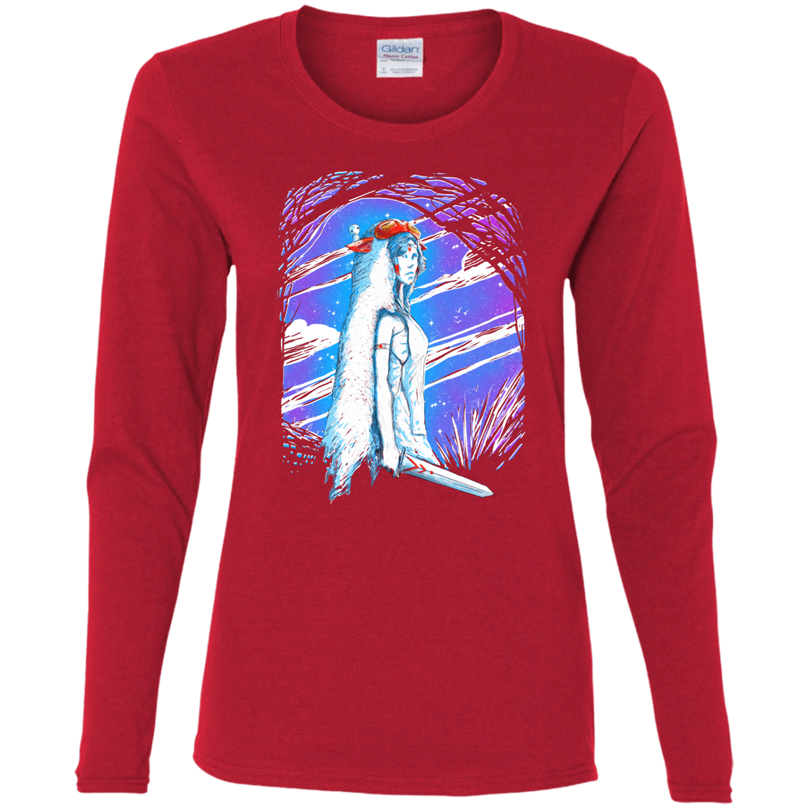 T-Shirts Red / S Warrior Princess Women's Long Sleeve T-Shirt