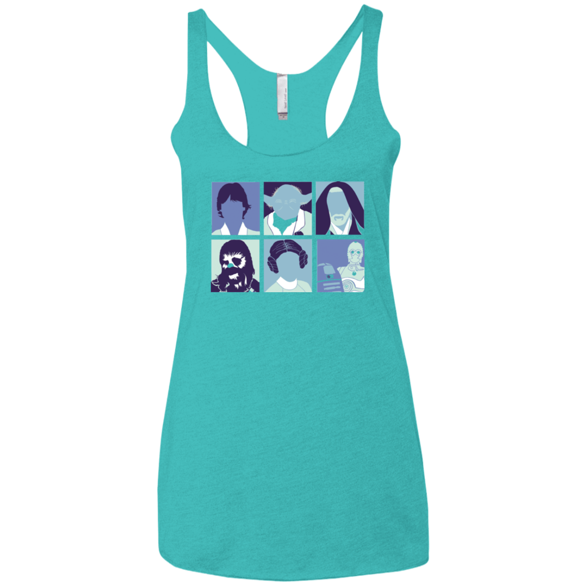 T-Shirts Tahiti Blue / X-Small Wars pop Women's Triblend Racerback Tank