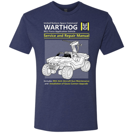 T-Shirts Vintage Navy / Small WARTHOG SERVICE AND REPAIR MANUAL Men's Triblend T-Shirt