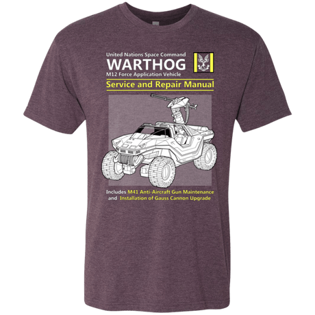 T-Shirts Vintage Purple / Small WARTHOG SERVICE AND REPAIR MANUAL Men's Triblend T-Shirt