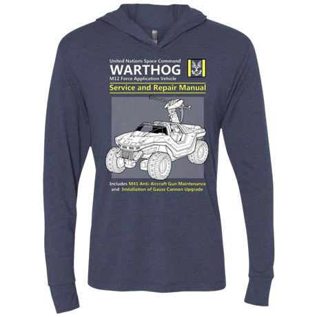 T-Shirts Vintage Navy / X-Small WARTHOG SERVICE AND REPAIR MANUAL Triblend Long Sleeve Hoodie Tee