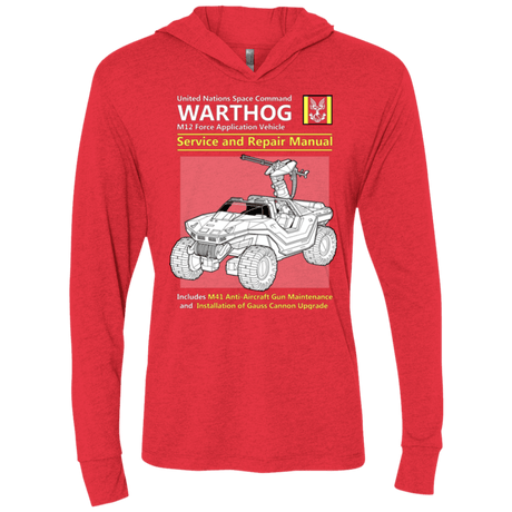 T-Shirts Vintage Red / X-Small WARTHOG SERVICE AND REPAIR MANUAL Triblend Long Sleeve Hoodie Tee