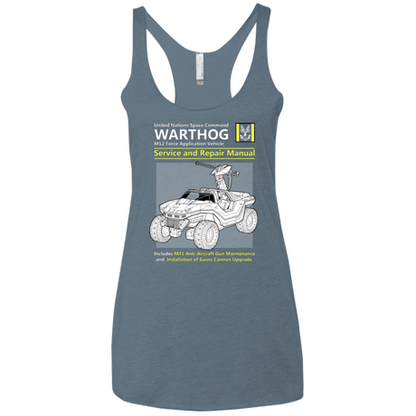 T-Shirts Indigo / X-Small WARTHOG SERVICE AND REPAIR MANUAL Women's Triblend Racerback Tank