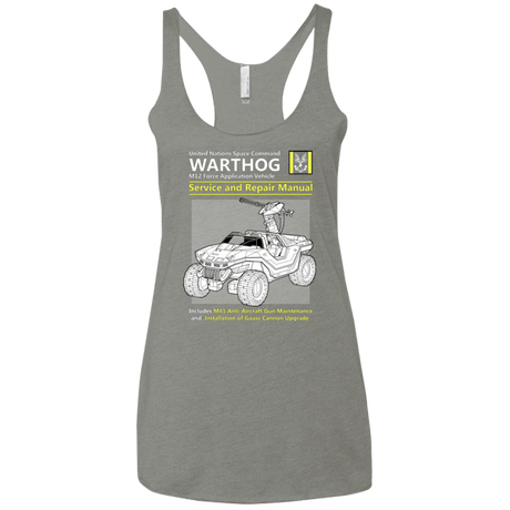 T-Shirts Venetian Grey / X-Small WARTHOG SERVICE AND REPAIR MANUAL Women's Triblend Racerback Tank