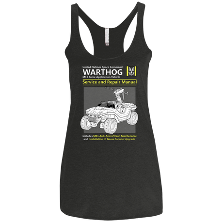 T-Shirts Vintage Black / X-Small WARTHOG SERVICE AND REPAIR MANUAL Women's Triblend Racerback Tank