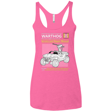 T-Shirts Vintage Pink / X-Small WARTHOG SERVICE AND REPAIR MANUAL Women's Triblend Racerback Tank