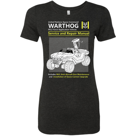 T-Shirts Vintage Black / Small WARTHOG SERVICE AND REPAIR MANUAL Women's Triblend T-Shirt