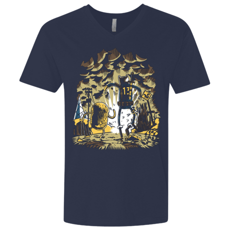 T-Shirts Midnight Navy / X-Small wasteland time Men's Premium V-Neck