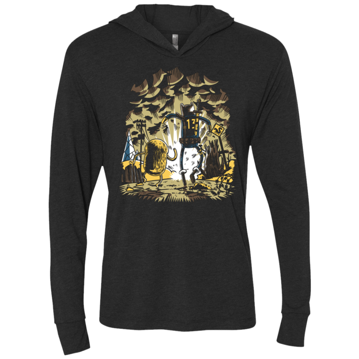 T-Shirts Vintage Black / X-Small wasteland time Triblend Long Sleeve Hoodie Tee