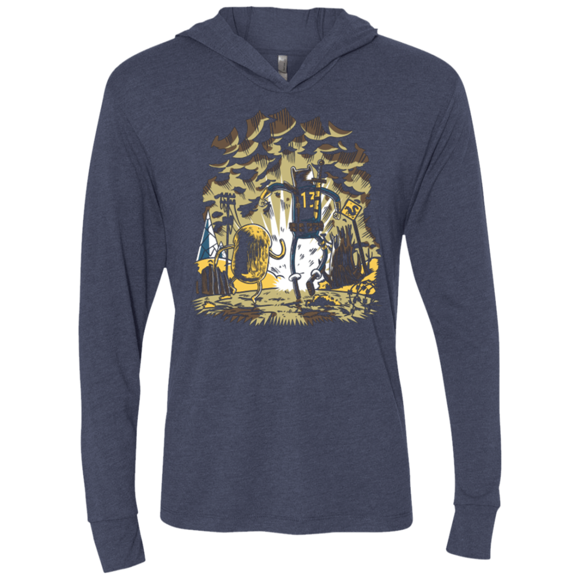 T-Shirts Vintage Navy / X-Small wasteland time Triblend Long Sleeve Hoodie Tee