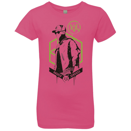T-Shirts Hot Pink / YXS Watch Dogs 2 Hacker Services Girls Premium T-Shirt